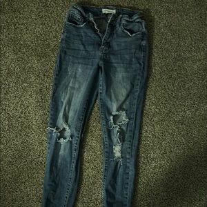 Women's Blue Distressed Jeans